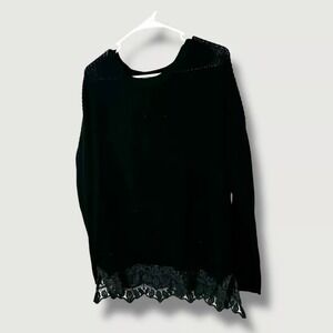 Pins and Needles Black Lace Trim Sweater‎ Size Small